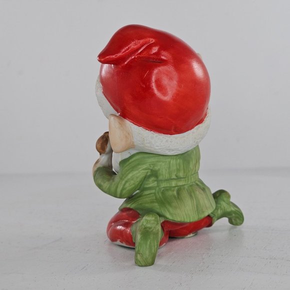 Vintage Homco Elf Making a Train Holding Hammer Figurine #5406 - Picture 6 of 8